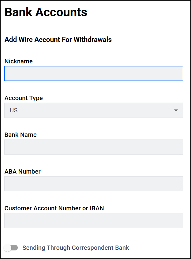 Withdrawing Funds by Wire Transfer - Tradovate