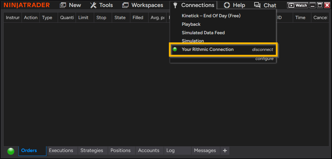 Rithmic Prop Firm/Evaluation Connection Guide - NinjaTrader Desktop